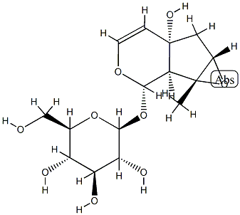 [(1aR)-1a,1bα,2,5a,6,6aβ-Hexahydro-5aα-hydroxy-1aβ-methyloxireno[4,5]cyclopenta[1,2-c]pyran-2α-yl]β-D-glucopyranoside Structure