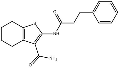 2-[(3-phenylpropanoyl)amino]-4,5,6,7-tetrahydro-1-benzothiophene-3-carboxamide Structure