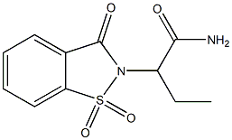 α-エチル-3-オキソ-1,2-ベンゾイソチアゾール-2(3H)-アセトアミド1,1-ジオキシド 化学構造式