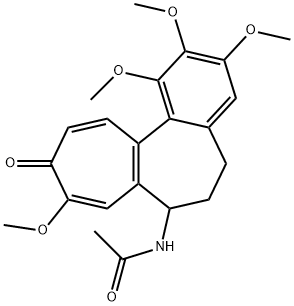 (S)-7α-アセチルアミノ-6,7-ジヒドロ-1,2,3,9-テトラメトキシベンゾ[a]ヘプタレン-10(5H)-オン 化学構造式