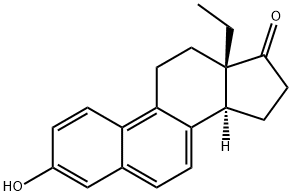 13-エチル-3-ヒドロキシ-1,3,5,7,9-ゴナペンタエン-17-オン 化学構造式