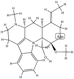 (7aS,9E)-9-Ethylidene-5,6,7,7aα,8,8aα,9,10-octahydro-12β-methoxy-7-methylindolo[3,2,1-ij]pyrano[3,4-b][1,5]naphthyridine-12aα(12H)-methanol Structure