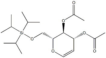 3,4-ジ-O-アセチル-6-O-(トリイソプロピルシリル)-D-グルカール 化学構造式