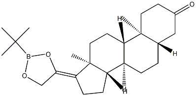 20,21-[(tert-Butylboranediyl)bis(oxy)]-5α-pregn-17(20)-en-3-one 结构式