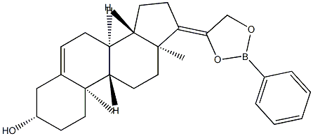 20,21-[(Phenylboranediyl)bis(oxy)]pregna-5,17(20)-dien-3β-ol 结构式