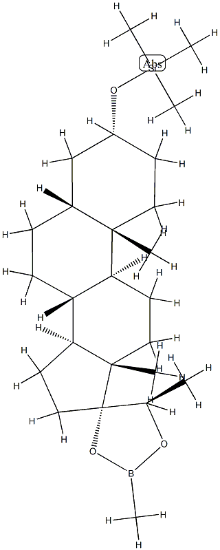 (20R)-3α-Trimethylsilyloxy-17,20-[(methylboranediyl)bisoxy]-5β-pregnane 结构式