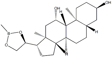 (20S)-3α,11β-Dihydroxy-20,21-[(methylboranediyl)bisoxy]-5α-pregnane Structure