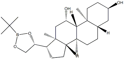 (20R)-20,21-[(tert-Butylboranediyl)bis(oxy)]-5α-pregnane-3α,11β-diol 结构式