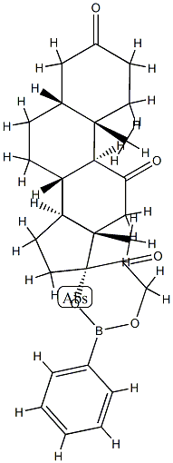 17,21-[(Phenylboranediyl)bisoxy]-5β-pregnane-3,11,20-trione Struktur