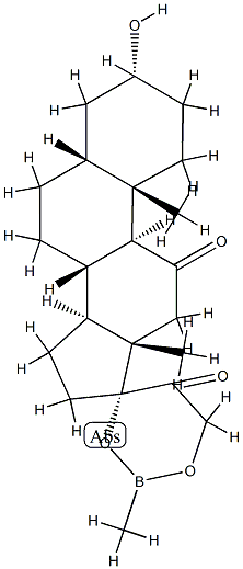 3α-Hydroxy-17,21-[(methylboranediyl)bisoxy]-5β-pregnane-11,20-dione,30888-28-9,结构式