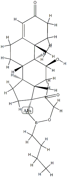 17,21-[(Butylboranediyl)bisoxy]-11β-hydroxypregn-4-ene-3,20-dione Structure
