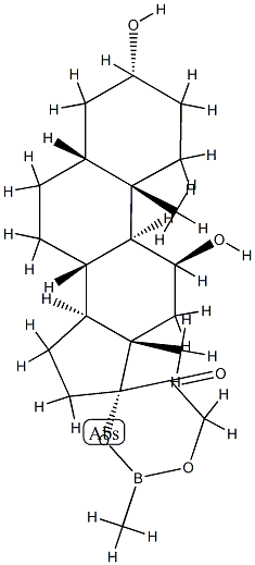 3α,11β-Dihydroxy-17,21-[(methylboranediyl)bisoxy]-5β-pregnan-20-one Structure