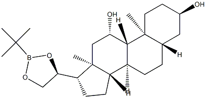 (20S)-20,21-[(tert-Butylboranediyl)bis(oxy)]-5α-pregnane-3α,11β-diol Structure