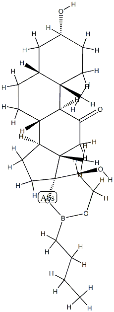 (20S)-17,21-[(Butylboranediyl)bisoxy]-3α,20-dihydroxy-5β-pregnan-11-one Structure