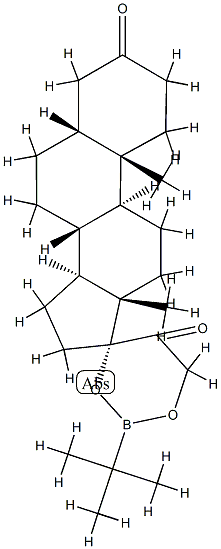 17,21-[(tert-Butylboranediyl)bis(oxy)]-5β-pregnane-3,20-dione Struktur