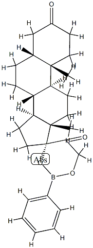 17,21-[(Phenylboranediyl)bisoxy]-5β-pregnane-3,20-dione Struktur