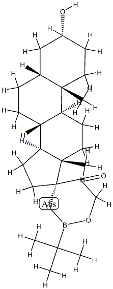 17,21-[(tert-Butylboranediyl)bis(oxy)]-3α-hydroxy-5β-pregnan-20-one Struktur