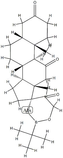 17,21-[(tert-ブチルボランジイル)ビスオキシ]-5β-プレグナン-3,11,20-トリオン 化学構造式