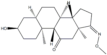 3α-Hydroxy-17-(methoxyimino)-5β-androstan-11-one Struktur