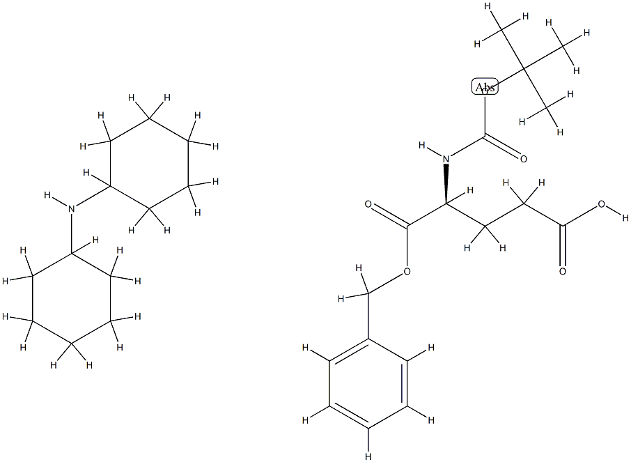 N-[叔丁氧羰基]-L-谷氨酸苄酯(二环己基铵)盐,30924-91-5,结构式