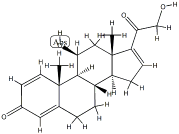 脱氧强的松龙-16-烯, 3103-17-1, 结构式