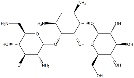 4-O-(2,6-Diamino-2,6-dideoxy-α-D-glucopyranosyl)-6-O-(α-D-glucopyranosyl)-2-deoxy-D-streptamine Struktur