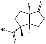 (3aR,6aα)-Hexahydro-3aα,4-dimethyl-1-oxo-1H-cyclopenta[c]furan-4α-carboxylic acid 结构式