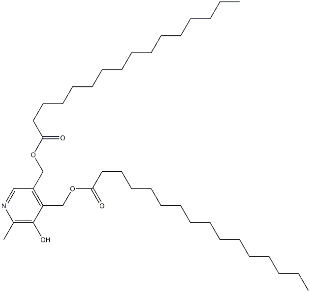 palmitic acid, diester with 5-hydroxy-6-methylpyridine-3,4-dimethanol Struktur