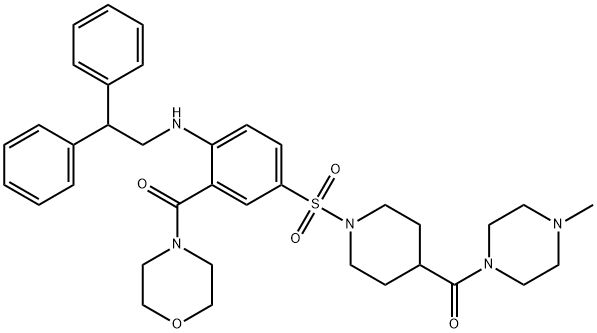 NVP-SAA 164|[1-[4-[2,2-DI(PHENYL)ETHYLAMINO]-3-(MORPHOLINE-4-CARBONYL)PHENYL]SULFONYLPIPERIDIN-4-YL]-(4-METHYLPIPERAZIN-1-YL)METHANONE