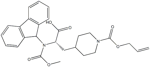 a-[[FMoc]aMino]-1-[alloc]-(aS)-4-piperidinepropanoic Acid Struktur