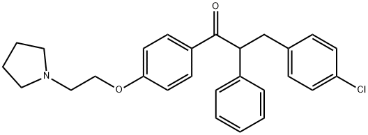 β-(p-Chlorophenyl)-α-phenyl-4'-[2-(1-pyrrolidinyl)ethoxy]propiophenone Struktur