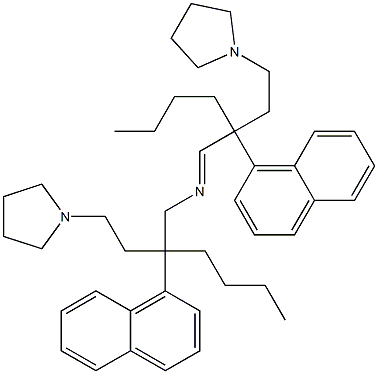 β-Butyl-N-[2-butyl-2-(1-naphthalenyl)-4-(1-pyrrolidinyl)butylidene]-β-(1-naphthalenyl)-1-pyrrolidinebutan-1-amine Struktur