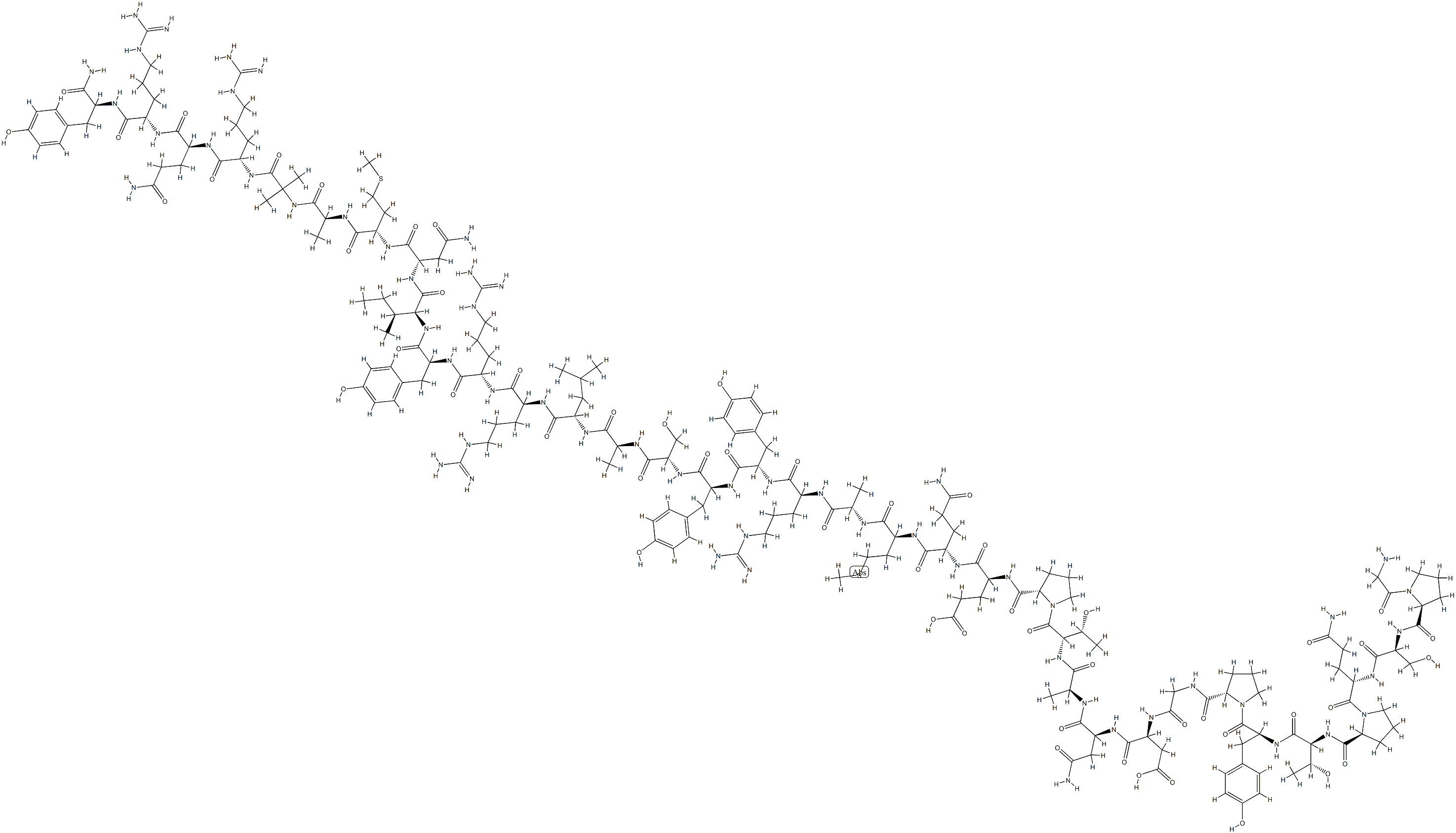 (Gly1,Ser3·22,Gln4·34,Thr6,Arg19,Tyr21,Ala23·31,Aib32)-Pancreatic Polypeptide (human) 化学構造式