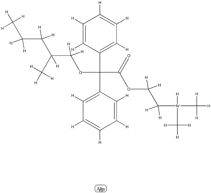dimethyl-[2-[2-(2-methylpentoxy)-2,2-diphenyl-acetyl]oxyethyl]azanium chloride Structure