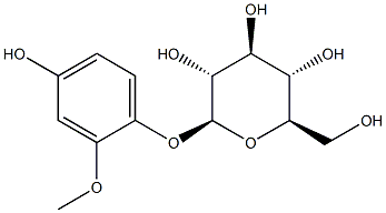 4-Hydroxy-2-methoxyphenyl β-D-glucopyranoside Structure