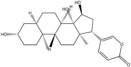 3β,14,15α-トリヒドロキシ-5β-ブファ-20,22-ジエノリド 化学構造式