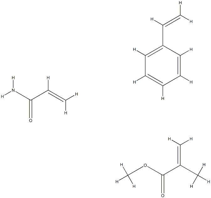 2-Propenoic acid, 2-methyl-, methyl ester, polymer with ethenylbenzene and 2-propenamide Structure
