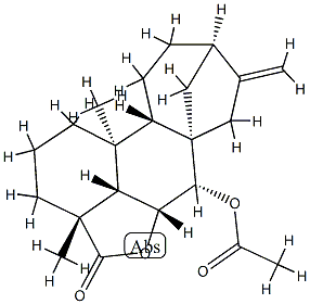 7α-(Acetyloxy)-6α-hydroxykaur-16-en-18-oic acid γ-lactone 结构式