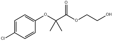 etofibrate 2-hydroxymethyl-2-(4-chlorophenoxy)-2-methyl propionate Structure