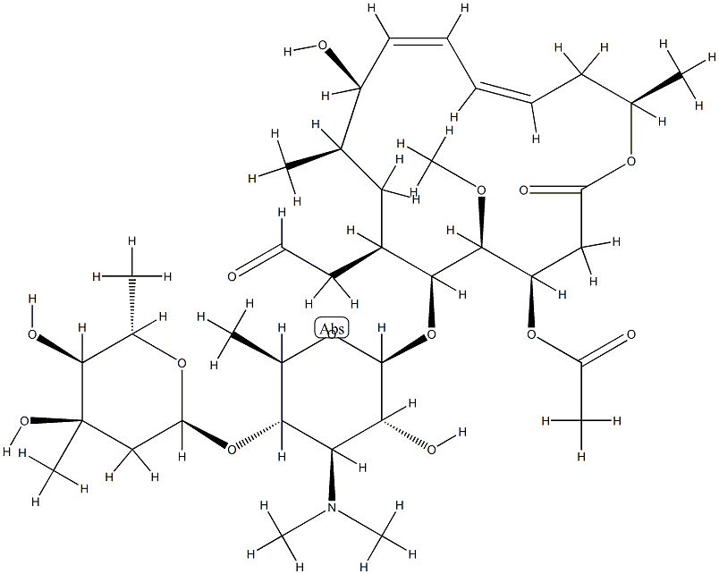 ロイコマイシンV3-アセタート 化学構造式