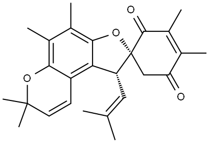 3,4,4',5',7',7'-Hexamethyl-1'-(2-methyl-1-propenyl)spiro[3-cyclohexene-1,2'(1'H)-[2H]furo[3,2-f][1]benzopyran]-2,5-dione|