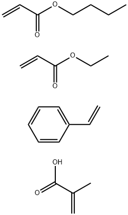 2-Propenoic acid, 2-methyl-, polymer with butyl 2-propenoate, ethenylbenzene and ethyl 2-propenoate Structure