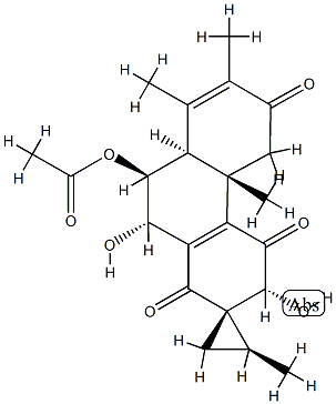 [1S,2S,(+)]-9'α-Acetyloxy-4'b,8'aβ,9',10'-tetrahydro-3'β,10'β-dihydroxy-2,4'bα,7',8'-tetramethylspiro[cyclopropane-1,2'(1'H)-phenanthrene]-1',4',6'(3'H,5'H)-trione Structure