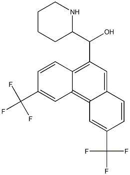 α-(2-Piperidyl)-3,6-bis(trifluoromethyl)-9-phenanthrenemethanol Struktur