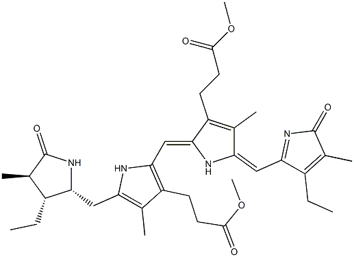 (2R,3R,4R)-3,17-Diethyl-1,2,3,4,5,19,23,24-octahydro-2,7,13,18-tetramethyl-1,19-dioxo-21H-biline-8,12-dipropionic acid dimethyl ester Structure