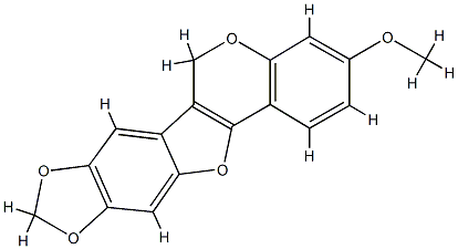 3-Methoxy-6H-[1,3]dioxolo[5,6]benzofuro[3,2-c][1]benzopyran Struktur