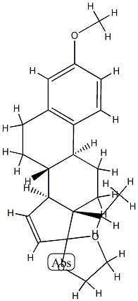 13-Ethyl-3-Methoxygona-1,3,5(10),15-tetraen-17-one Cyclic Ethylene Acetal 结构式