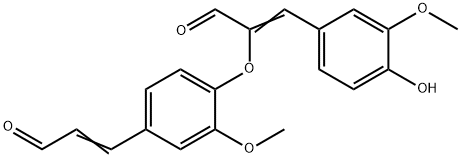 α-[4-(2-ホルミルビニル)-2-メトキシフェノキシ]-4-ヒドロキシ-3-メトキシベンゼンアクリルアルデヒド 化学構造式