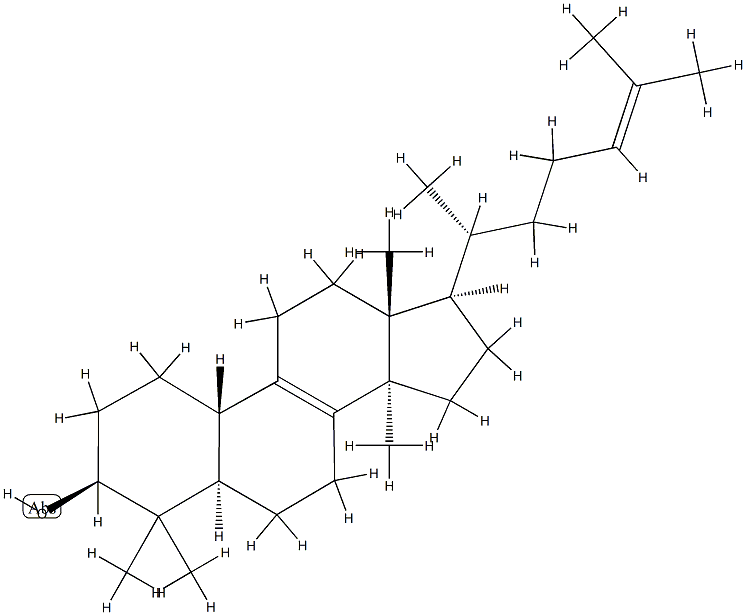 19-ノルラノスタ-8,24-ジエン-3β-オール 化学構造式