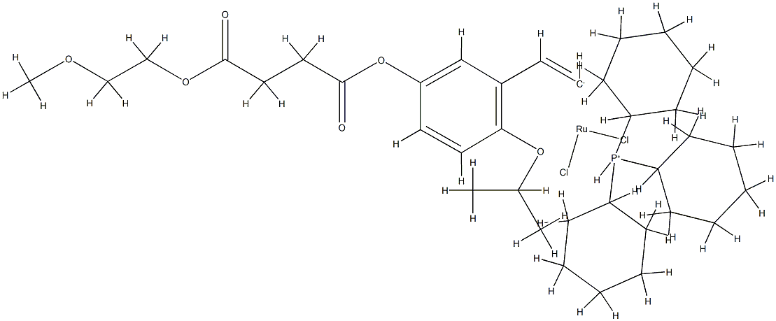 ポリエチレングリコール結合ルテニウムカルベン錯体 化学構造式